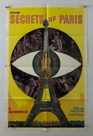 Secrets Of Paris Movie Poster (good) One Sheet 1964 Sexploitation 5724