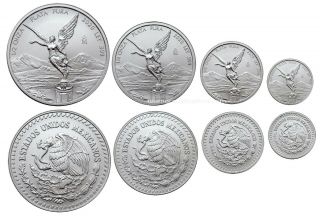 Mexico 2020 Silver Libertad Fractional 4 Coin Set 1/20 - 1/2 Oz Plata Ship Time