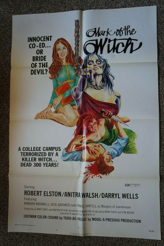 Mark Of The Witch Innocent Co - Ed Or Bride Of The Devil Horror One Sheet 1970