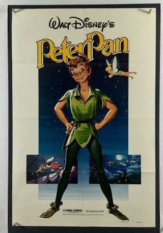 Peter Pan Movie Poster (veryfine -) One Sheet 1982 Rerelease Disney 126