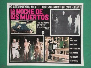Nigth Of The Living Dead Horror Zombies George A.  Romero Mexican Lobby Card