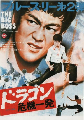 The Big Boss 1971 Bruce Lee Japanese Chirashi Movie Flyer Poster B5
