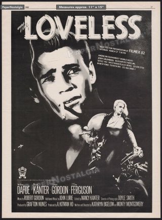 The Loveless_orig.  1982 Trade Print Ad / Poster_willem Dafoe_kathryn Bigelow
