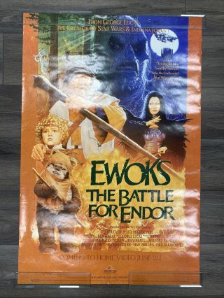 Star Wars Ewoks The Battle For Endor Poster 1990 Video Store Promo Rare