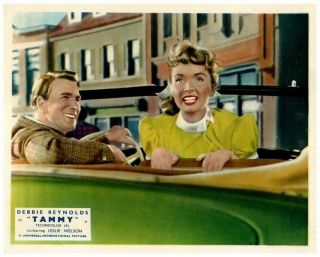 Tammy And The Bachelor Lobby Card Debbie Reynolds Leslie Nielson In Car