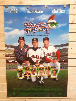 Major League 2 Ss Movie Poster Rare Charlie Sheen/tom Berenger 1994