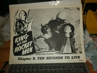 Vintage 100 Serial Lobby Card King Of The Rocket Men Chapter 9