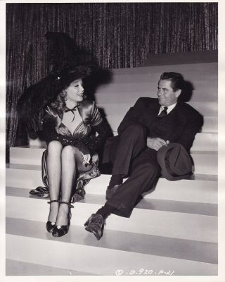 Glenn Ford Leggy Kay Medford Vintage 1948 Candid Studio Set Film Noir Dbw Photo