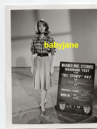 Jane Fonda Vintage 4x5 Photo Wardrobe Test 1960 Tall Story Designer Kay Nelson