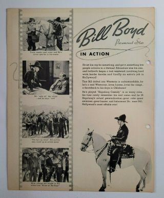 Bill Boyd TV Cowboy 1939 Rare Vtg Dixie Cup Ice Cream Photo Premium VG 3