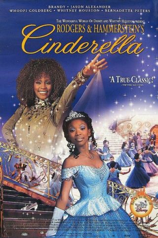Cinderella Video 27x40 Movie Poster Whitney Houston Brandy Walt Disney