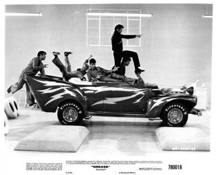 Grease 1978 8x10 Photo John Travolta Jeff Conaway With Coupe In Dance