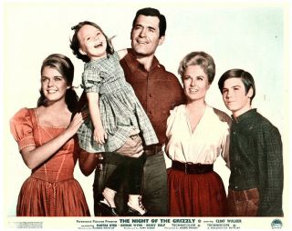 Night Of The Grizzly Lobby Card Clint Walker Matha Hyer Western 1966
