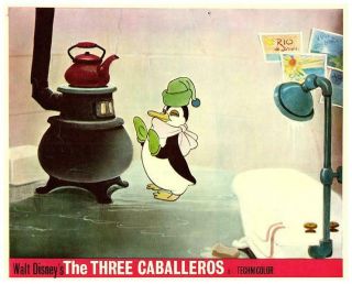 The Three Caballeros Walt Disney Animation Lobby Card Penguin Art