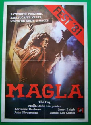 The Fog - John Carpenter/a.  Barbeau/janet Leigh - Yugoslav Movie Poste 1981
