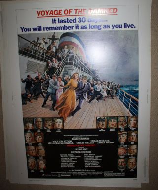 Voyage Of The Damned 1976 Movie Poster Faye Dunaway Katherine Ross Orson Welles