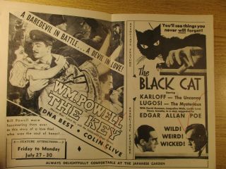 THE BLACK CAT W BELA LUGOSI AND BORIS KARLOFF PHOTOS JUL 1934 NYC HERALD 2