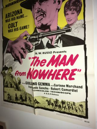 MAN FROM NOWHERE Movie Poster 1968 Spaghetti Western ARIZONA COLT 3