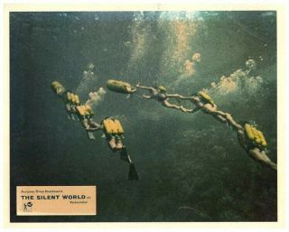 The Silent World Lobby Card Jacques Cousteau Documentary Scuba Diving