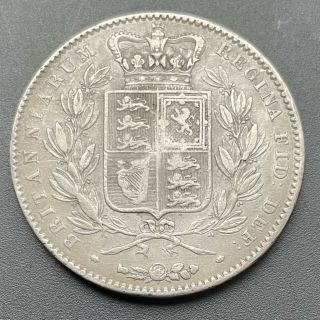 1845 GREAT BRITAIN SILVER YOUNG VICTORIA CROWN COIN 2