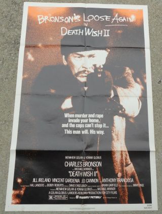 Death Wish Ii 2 One Sheet Movie Poster Charles Bronson