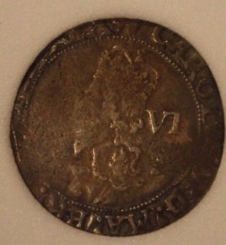 1625 - 1649 Great Britain,  Charles I 6 Pence Circulated Coin U.  S.