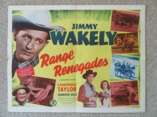 Range Renegades 1948 Hlf Sht Movie Poster Fld Jimmy Wakely Ex