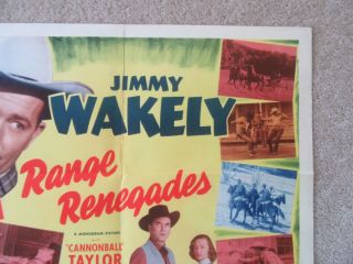 RANGE RENEGADES 1948 HLF SHT MOVIE POSTER FLD JIMMY WAKELY EX 3