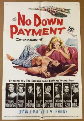 Joanne Woodward No Down Payment 1957 27x41 1sh Org Movie Poster 2178