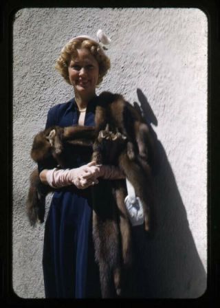 Eleanor Powell Glamorous In Fur Coat Vintage 35mm Transparency Slide