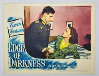Vintage 1943 Edge Of Darkness 11x14 Lobby Card Poster,  Errol Flynn