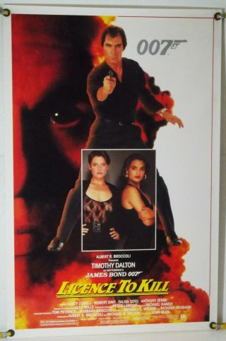 Licence To Kill Rolled Orig 1sh Movie Poster Dalton James Bond 007 License 1989