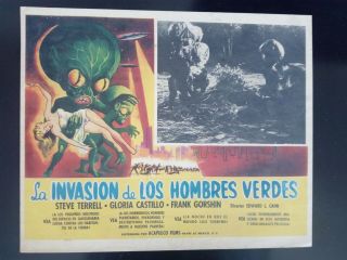 Vintage 1957 Invasion Of The Saucer Men Mexican Lobby Card Sci - Fi