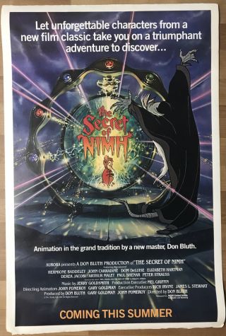 1982 The Secret Of Nimh One Sheet Movie Poster
