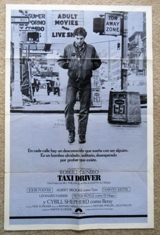 Taxi Driver 1976 Span 1sht Movie Poster Fld Deniro Scorsese Good