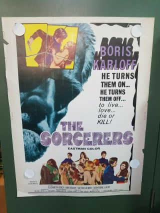 1967 The Sorcerers 30x40 Movie Poster Boris Karloff Hypnotist Horror