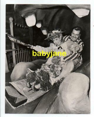 Betty Grable George Montgomery 7x9 Photo 1943 Coney Island On Slide