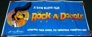 Rock A Doodle 1991 Advance Movie Banner Don Bluth