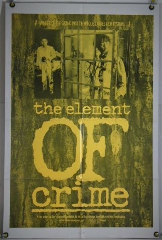 The Element Of Crime Ff Orig 1sh Movie Poster Lars Von Trier Me Me Lei (1984)