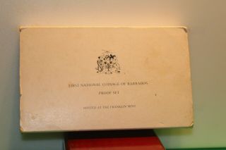 1978 Barbados 8 Coin Proof Set $5 $10 Silver - W/ Box & From Franklin