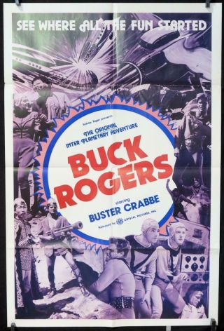 217 Buck Rogers 1sh Movie Poster. ,  R1966 Buster Crabbe Sci - Fi Serial,
