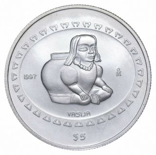 Better Date - 1997 Mexico 5 Pesos - 1 Onza Silver Vasija - Silver 508