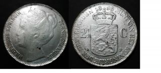 Silver Coin 21/2 (2.  5) Gulden 1898 Netherlands Indies - Key Date