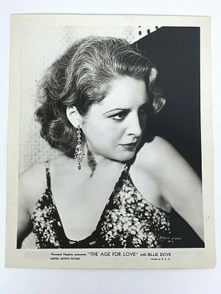 Billie Dove Black White Photo 8 X 10 United Artists Age For Love 1930 