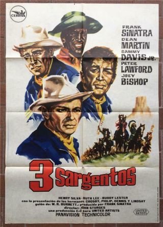 Sergeants 3 One Sheet Movie Poster - Spain - Frank Sinatra,  Dean Martin,  Rat Pack