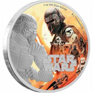 Kylo Ren Rise Of Skywalker Star Wars - 2019 $2 1 Oz Pure Silver Proof Coin Niue