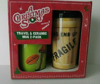 A Christmas Story Travel & Ceramic Mug 2 Pack A Major Award Gift Set Coffee Cup