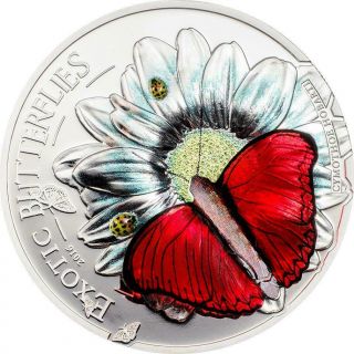 Tanzania 2016 1000 Schilling Exotic Butterflies Cymothoe Hobar 25g Silver Coin
