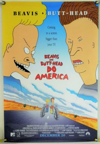 Beavis And Butt - Head Do America Ds Rolled Orig 1sh Movie Poster Mike Judge (1996)