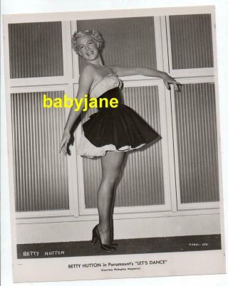 Betty Hutton 8x10 Photo Cute Pinup In Short Dress 1950 Let 